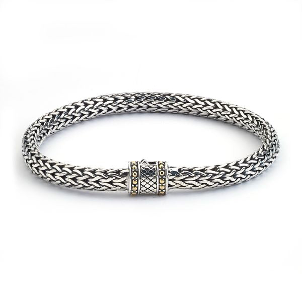 Samuel B. Bamboo Palm Woven 18K & Sterling Silver Bracelet