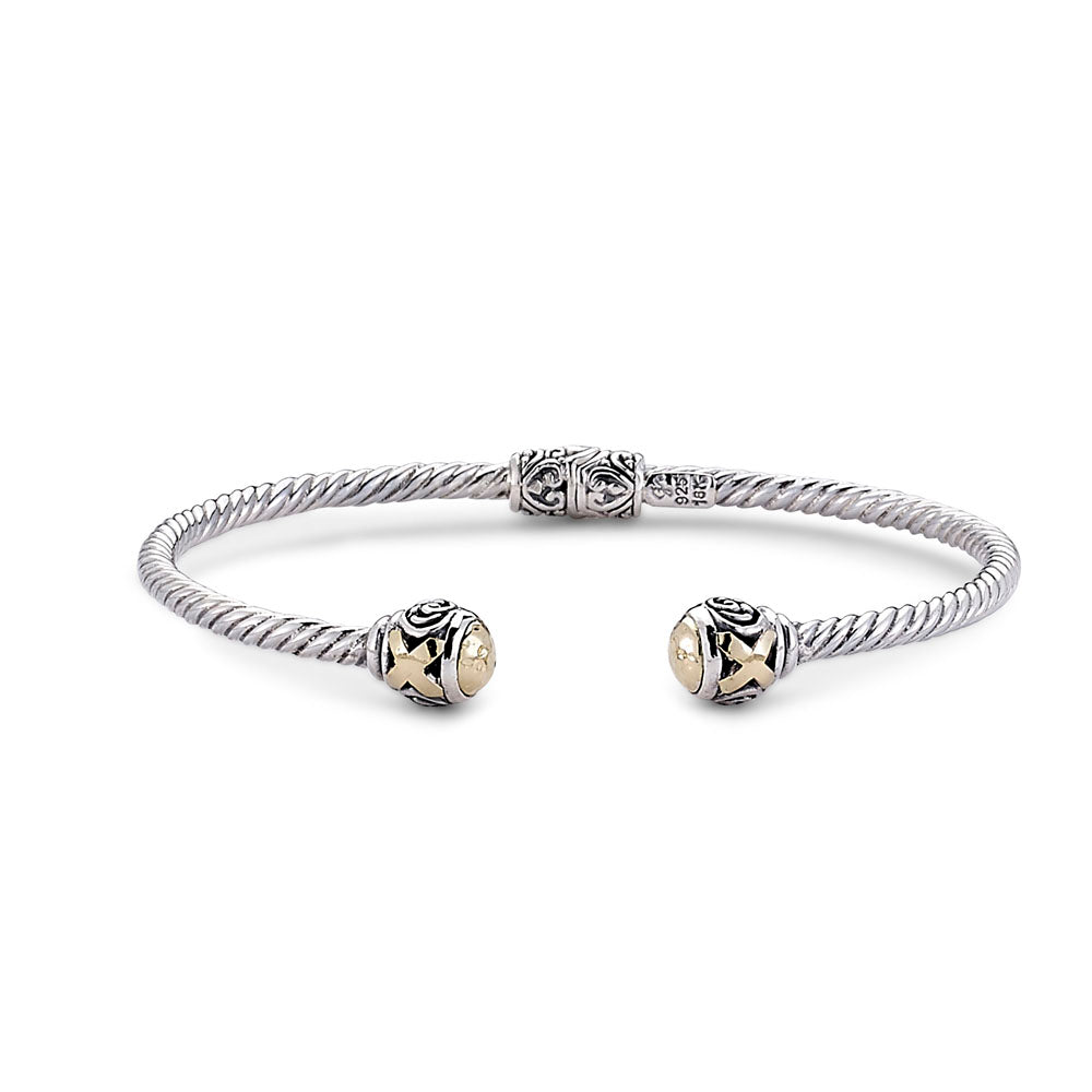 Samuel B. Leandra 18K Gold & Sterling Silver Twisted Cable Bangle Bracelet