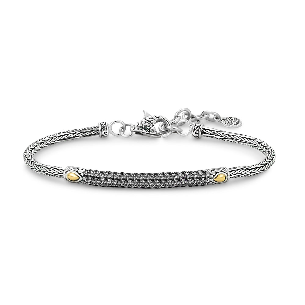 Samuel B. Glitter Pave Black Spinel 18K & Sterling Silver Bracelet