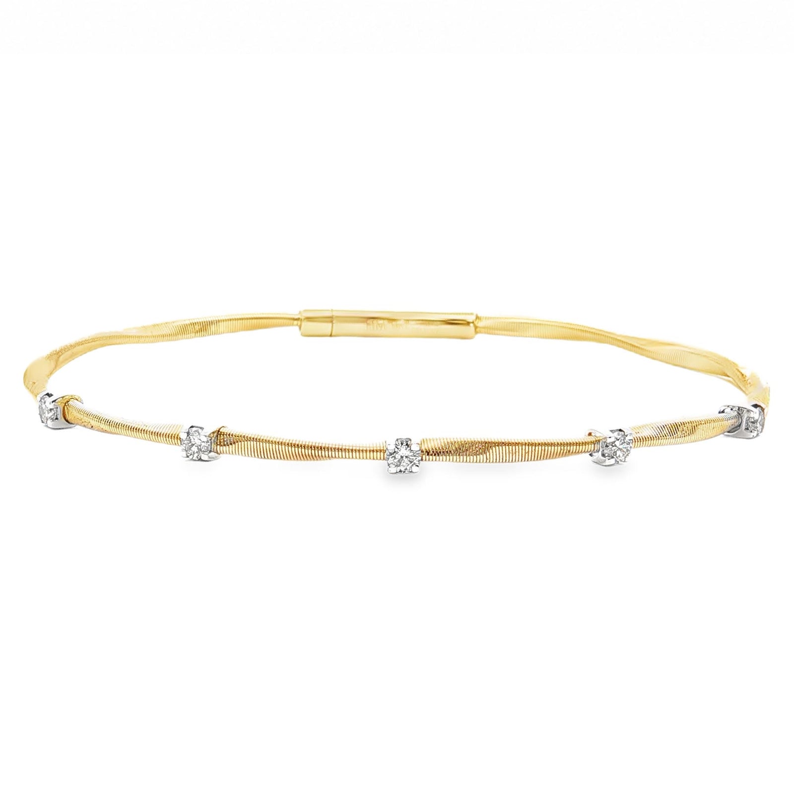 14K Yellow Gold 0.30cttw. Diamond Station Flexible Bracelet
