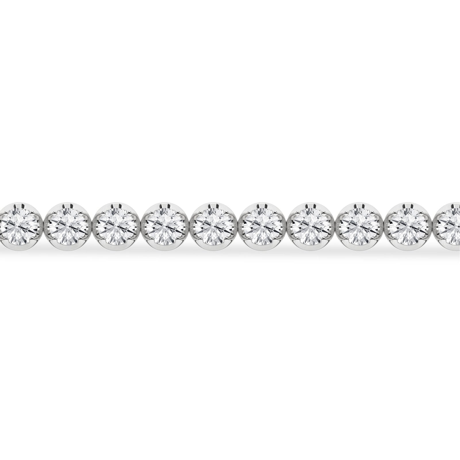 3 Carat Round Lab Grown Diamond 14K Gold Crown Prong Tennis Bracelet