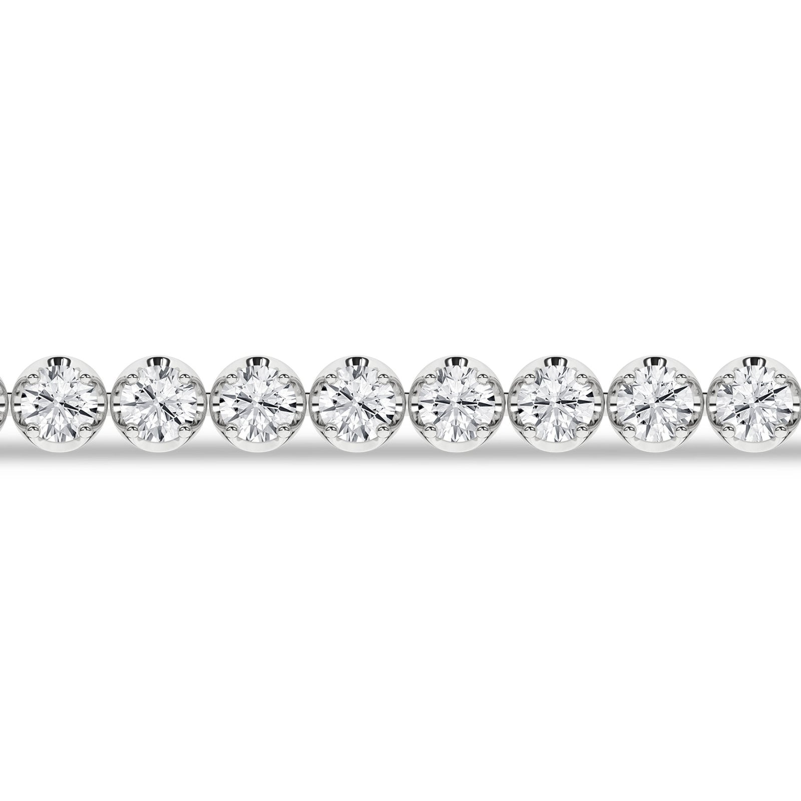 8 Carat Round Lab Grown Diamond 14K Gold Crown Prong Tennis Bracelet