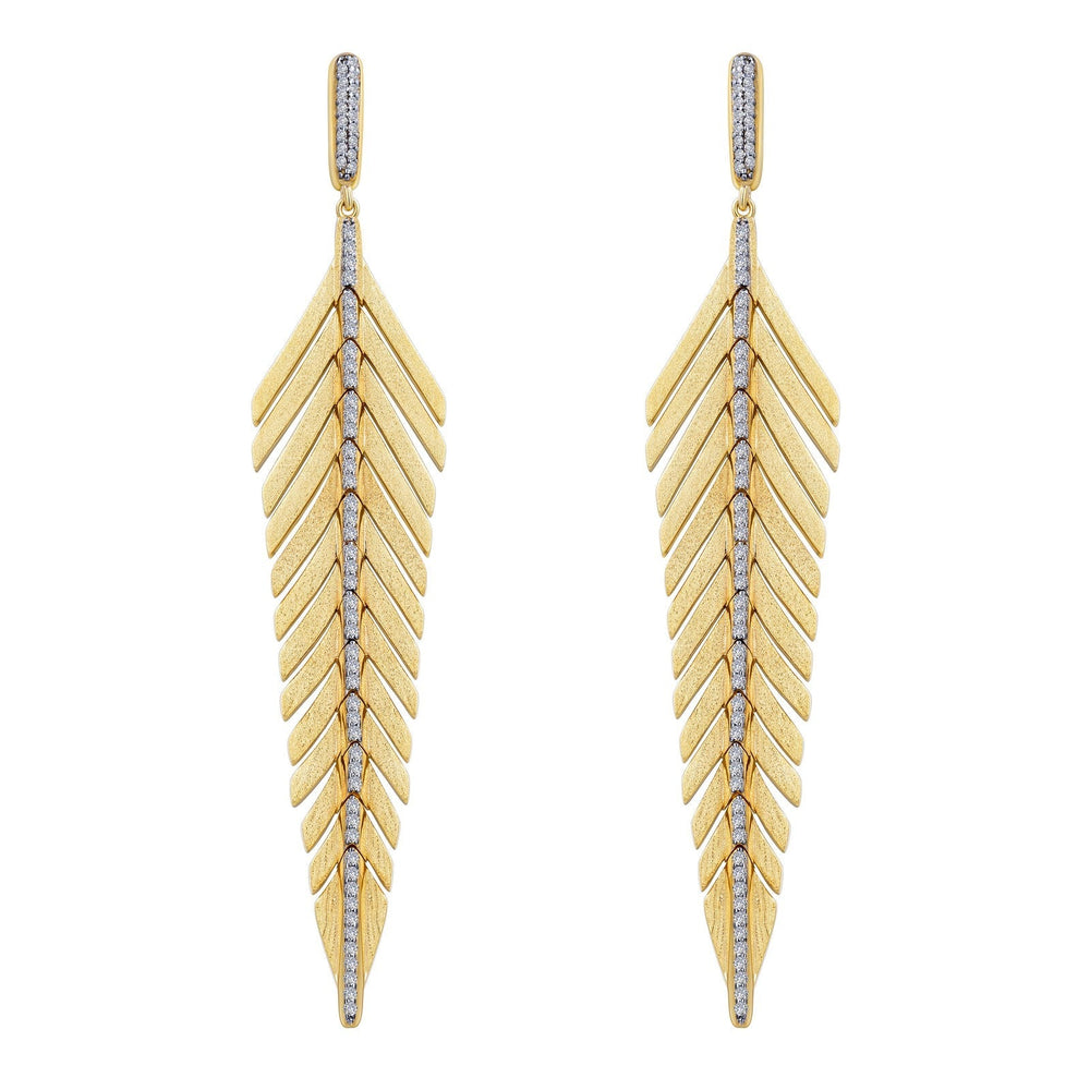 Lafonn Simulated Diamond Elegant Feather Drop Earrings E0459CLT