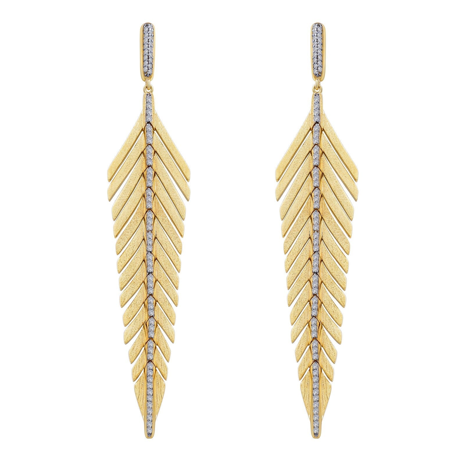 Lafonn Simulated Diamond Elegant Feather Drop Earrings E0459CLT
