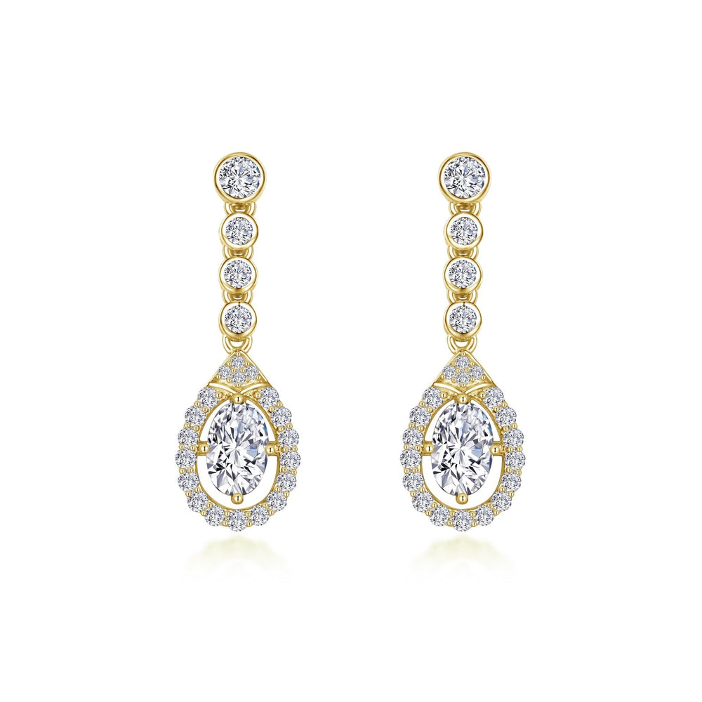 Lafonn Simulated Diamond Oval Halo Drop Earrings E0557CLG