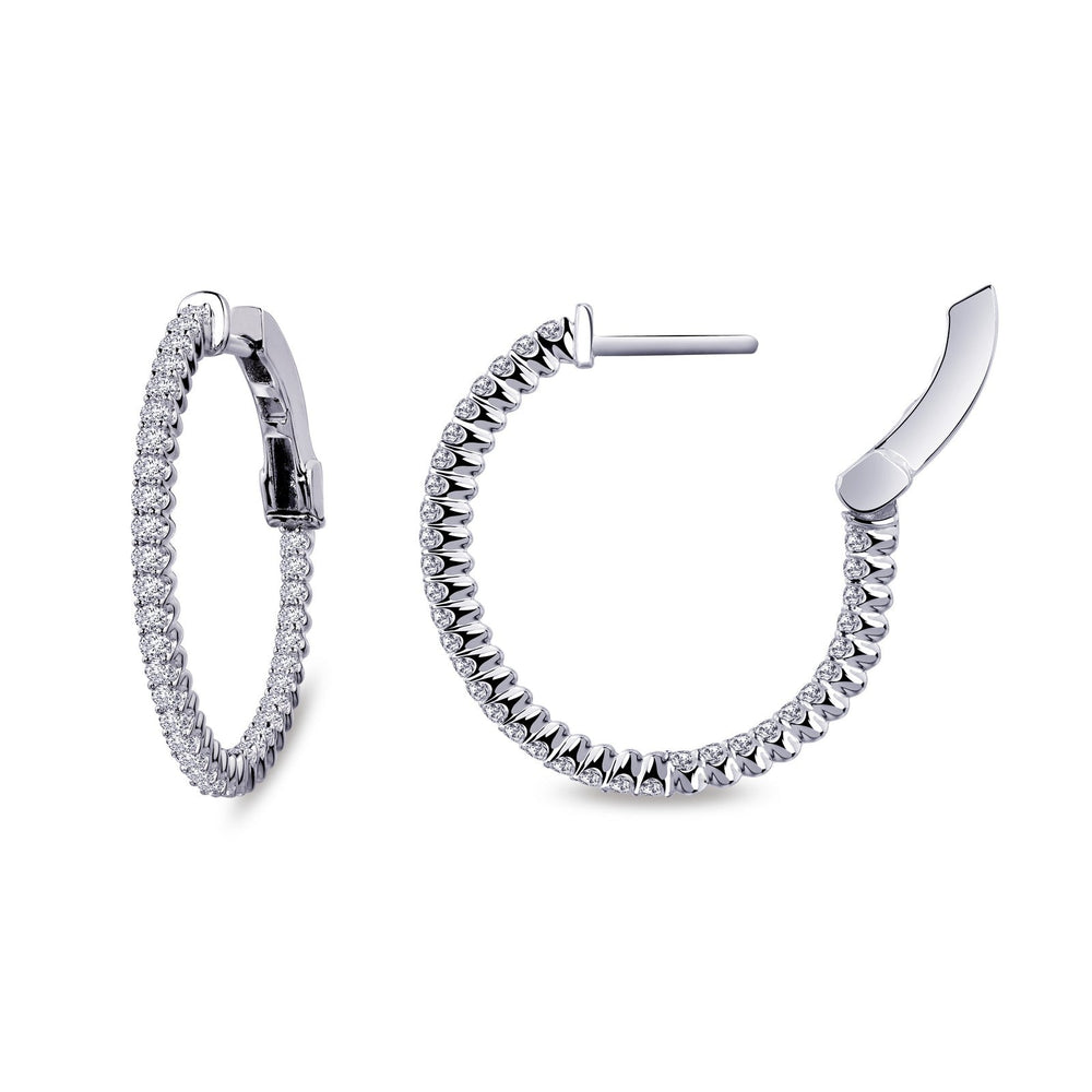 Lafonn Simulated Diamond 1.20ct Inside Out 25mm Hoop Earrings E3005CLP