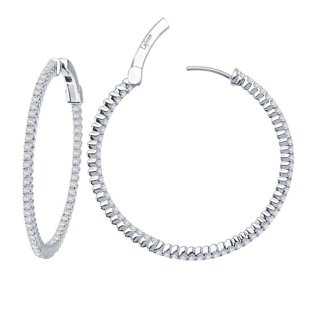 Lafonn Simulated Diamond 3.04ct Inside Out 50mm Hoop Earrings E3010CLP