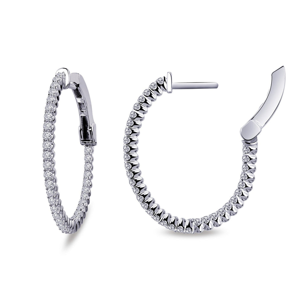 Lafonn Simulated Diamond 1.05ct Oval Inside Out Hoop Earrings E3030CLP