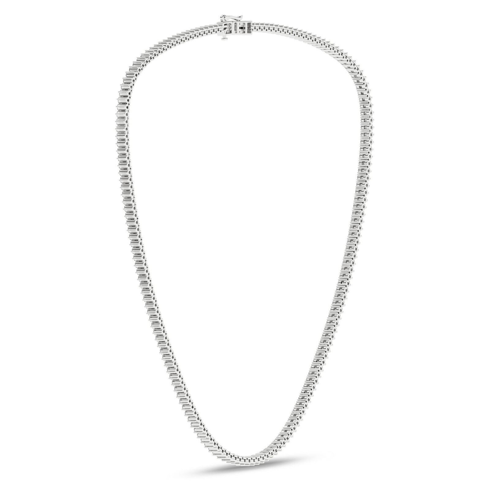 6 Carat Round Lab Grown Diamond 14K Gold Graduation Riviera Necklace