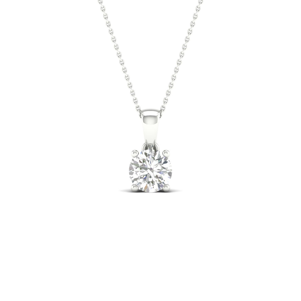 1/2 Carat Round Lab Grown Diamond 14K Gold Solitaire Necklace