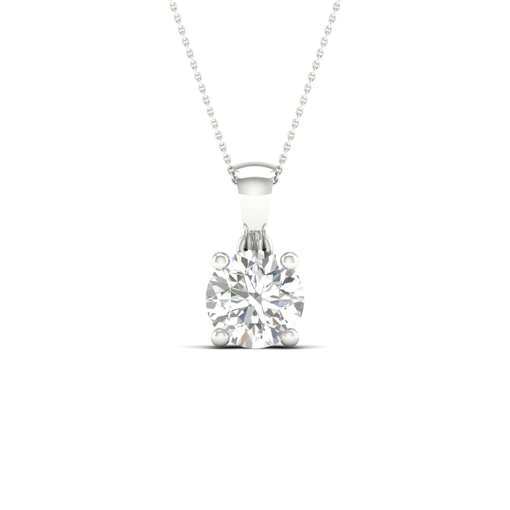 1 ½ Carat Round Lab Grown Diamond 14K Gold Solitaire Necklace