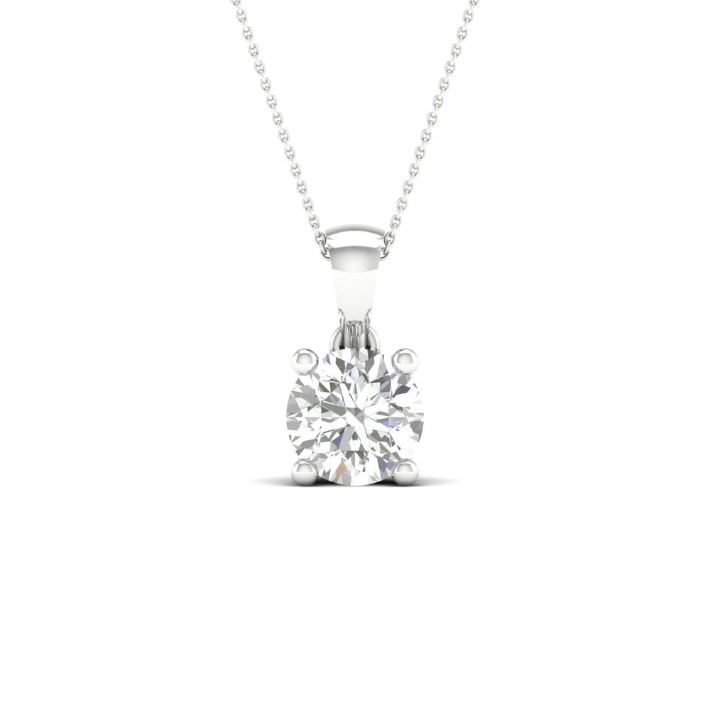 2 Carat Round Lab Grown Diamond 14K Gold Solitaire Necklace