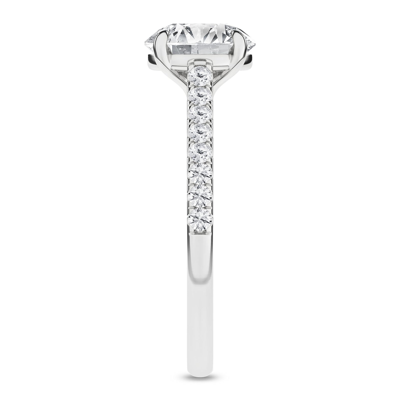 14K White Gold 2.25 Carat Round Brilliant Cut Lab Grown Diamond Engagement Ring