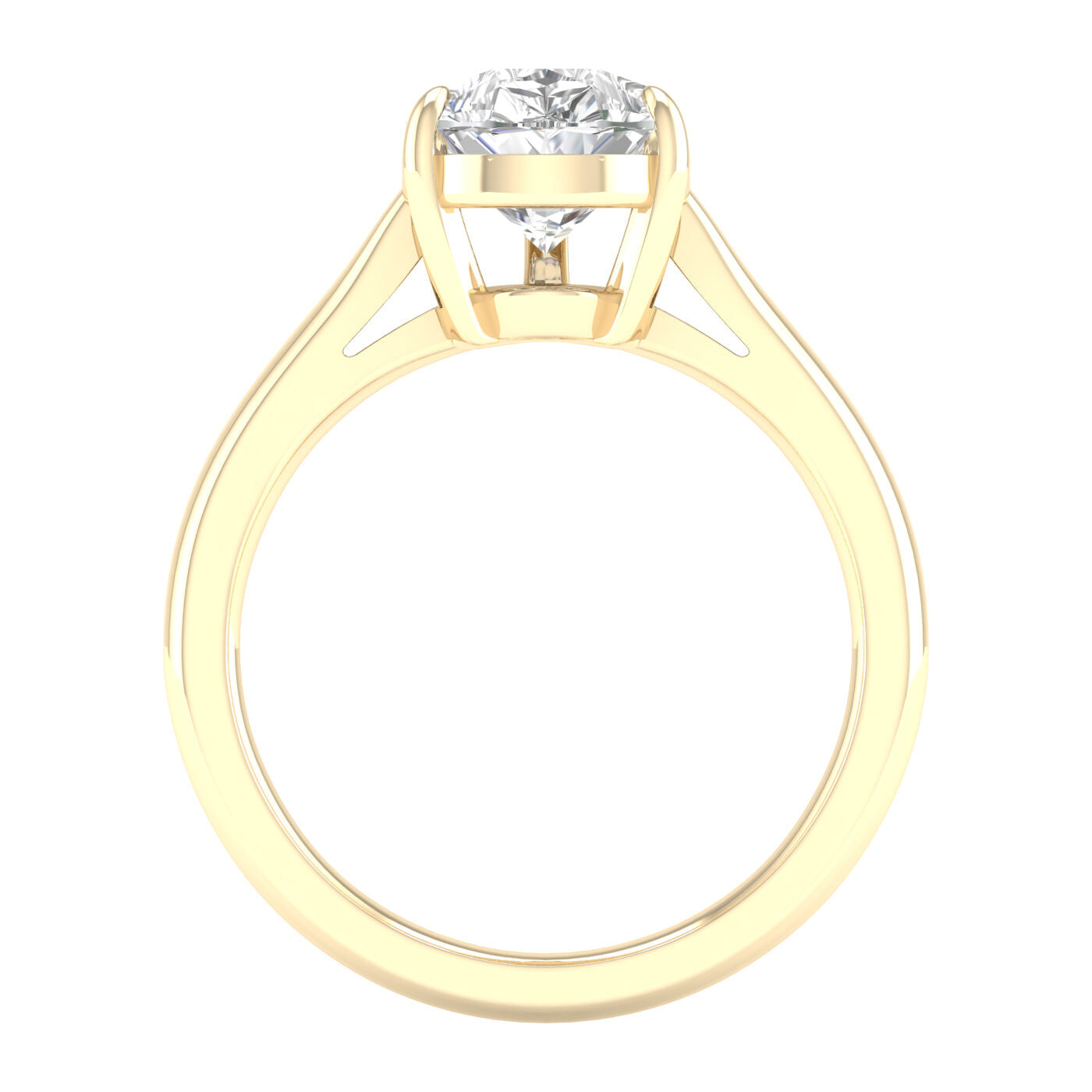 14K Yellow Gold 3.00 Carat Pear Brilliant Cut Lab Grown Diamond Solitaire Engagement Ring