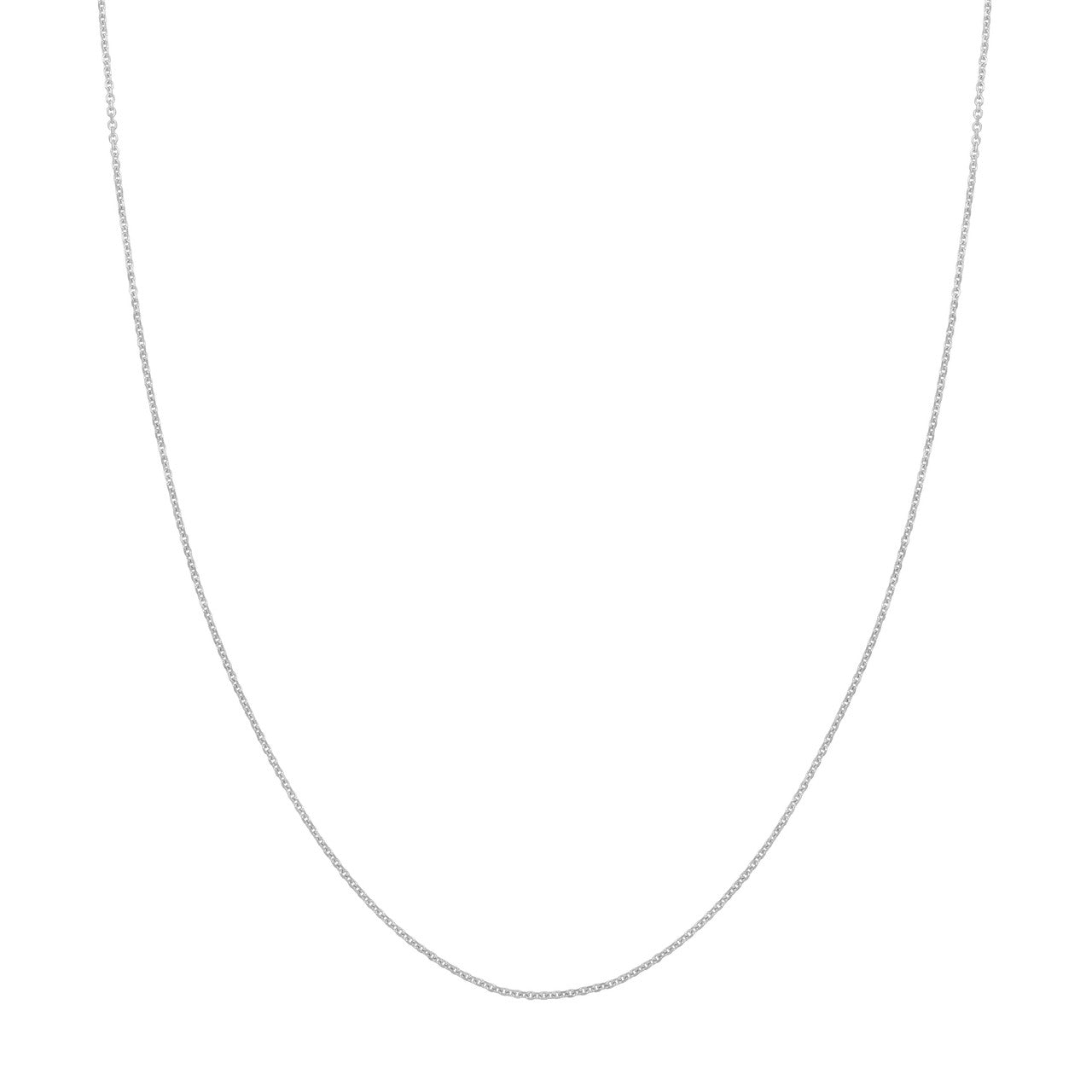 14K White Gold 1.10mm Diamond Cut Cable Chain with Lobster Lock