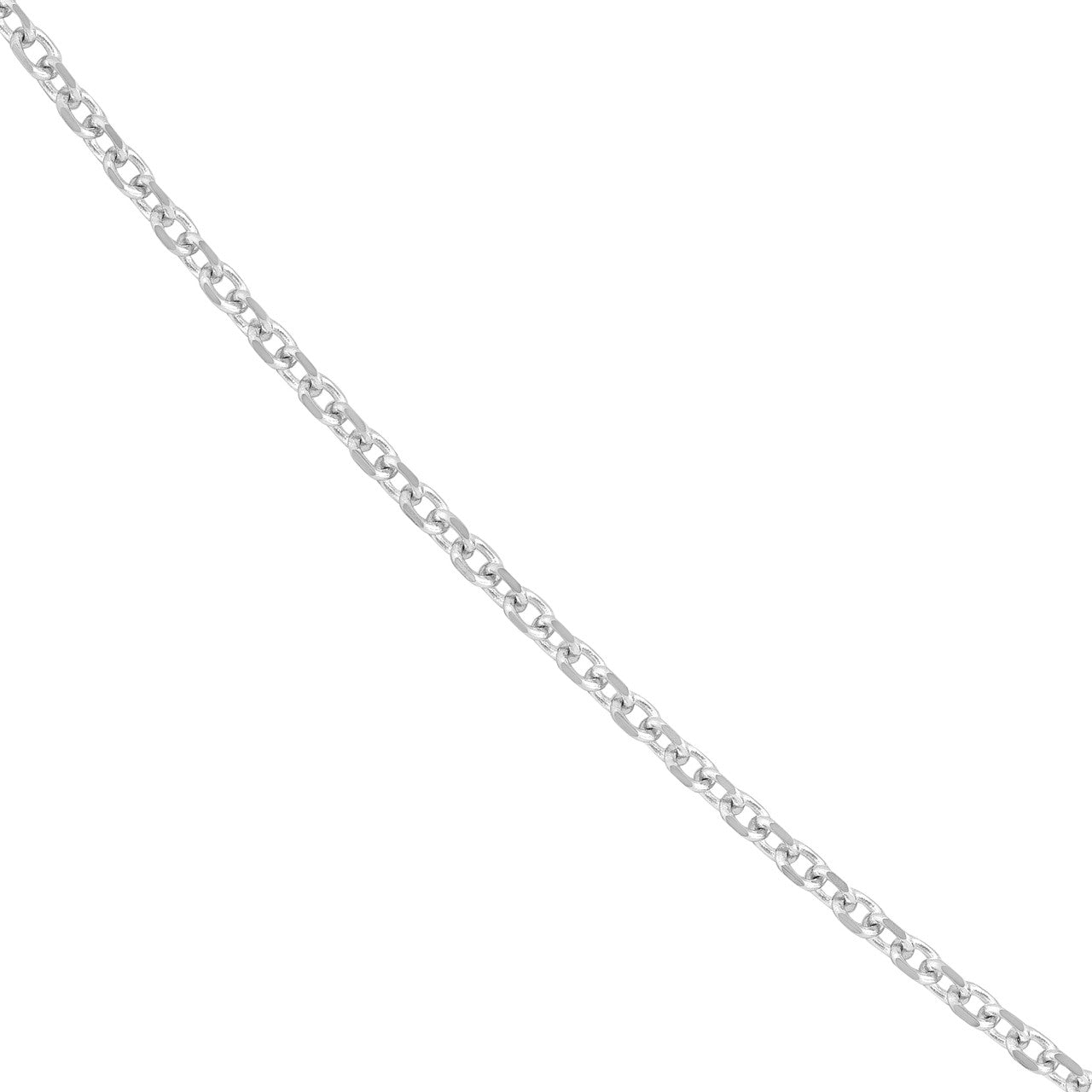 14K White Gold 1.50mm Diamond Cut Cable Chain with Lobster Lock