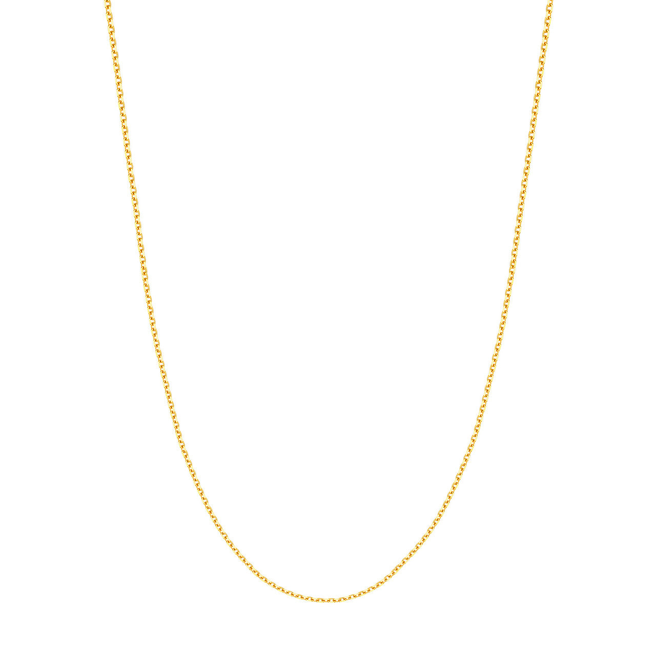 14K Yellow Gold 1.50mm Diamond Cut Cable Chain with Lobster Lock