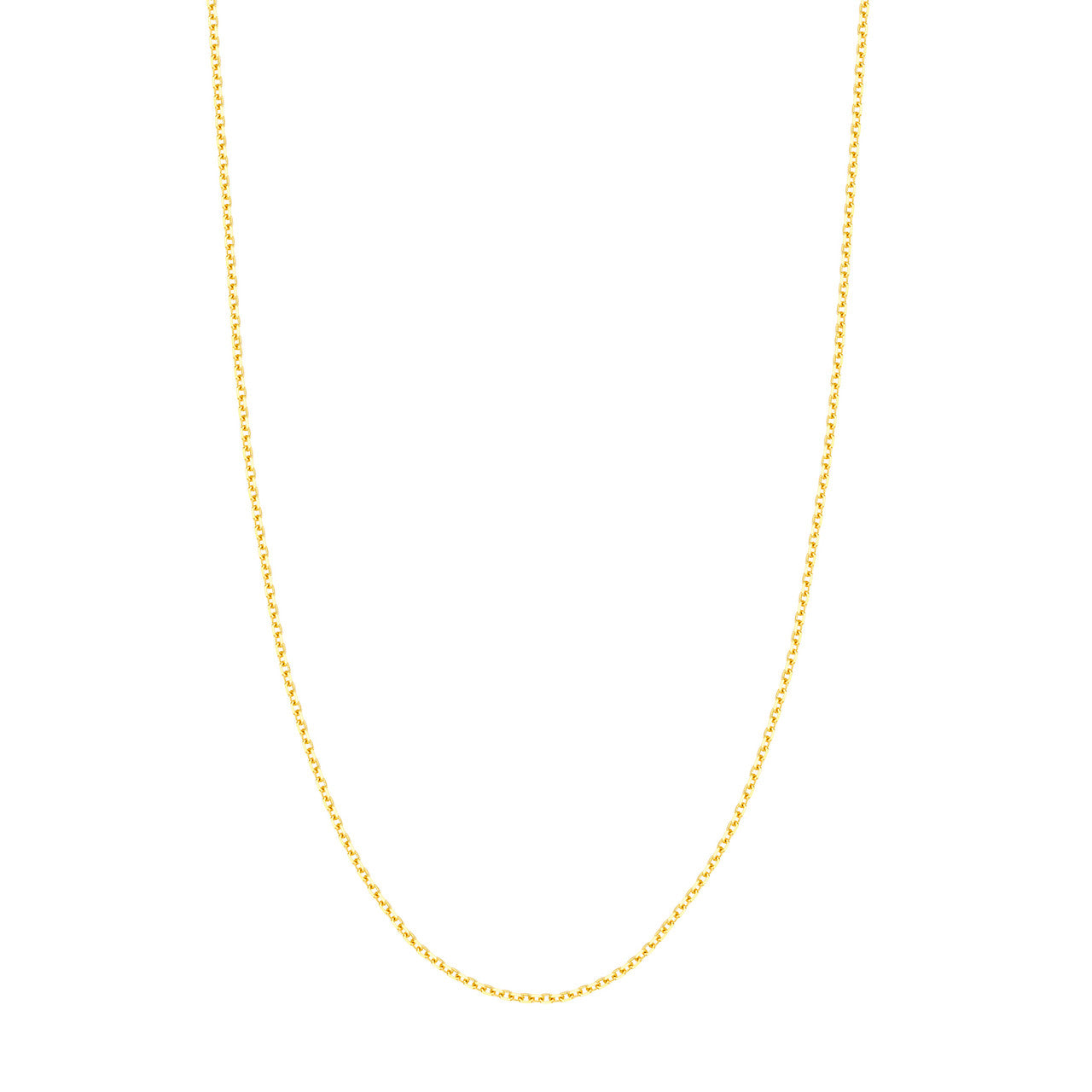 14K Yellow Gold 2.20mm Diamond Cut Cable Chain with Lobster Lock