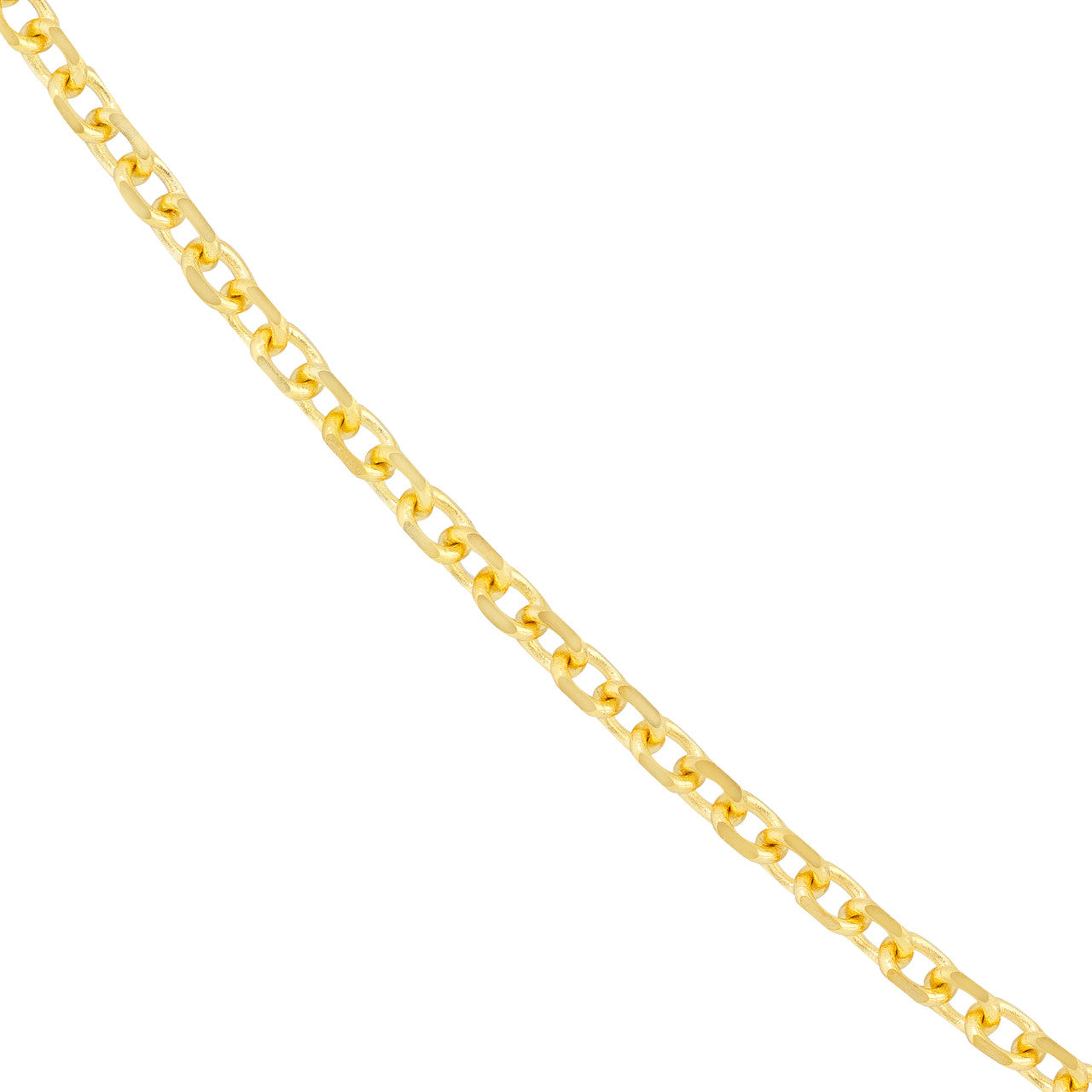 14K Yellow Gold 2.20mm Diamond Cut Cable Chain with Lobster Lock