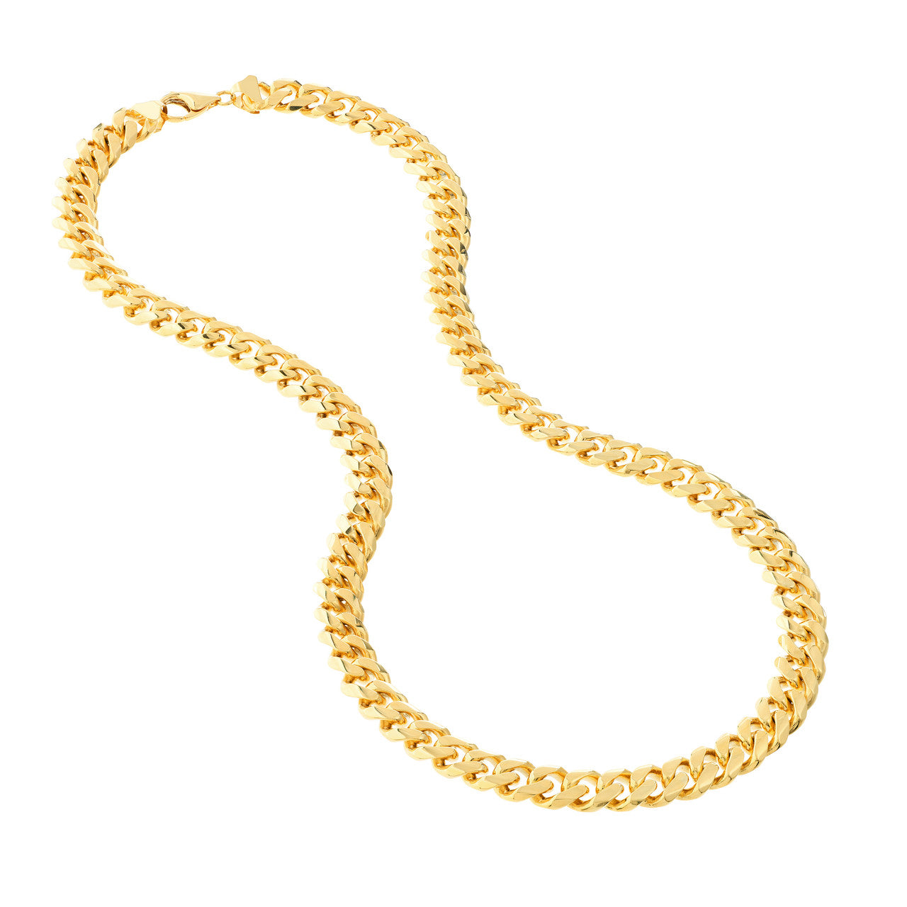 14K Yellow Gold 11.00mm Solid Miami Cuban Link Chain with Lobster Lock