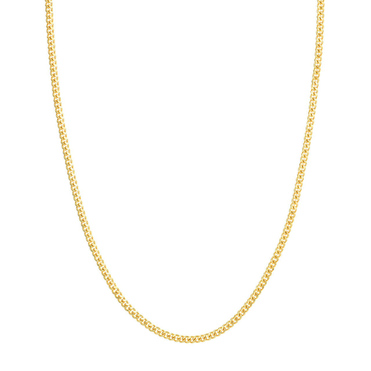 14K Yellow Gold 3.50mm Solid Miami Cuban Link Chain with Lobster Lock