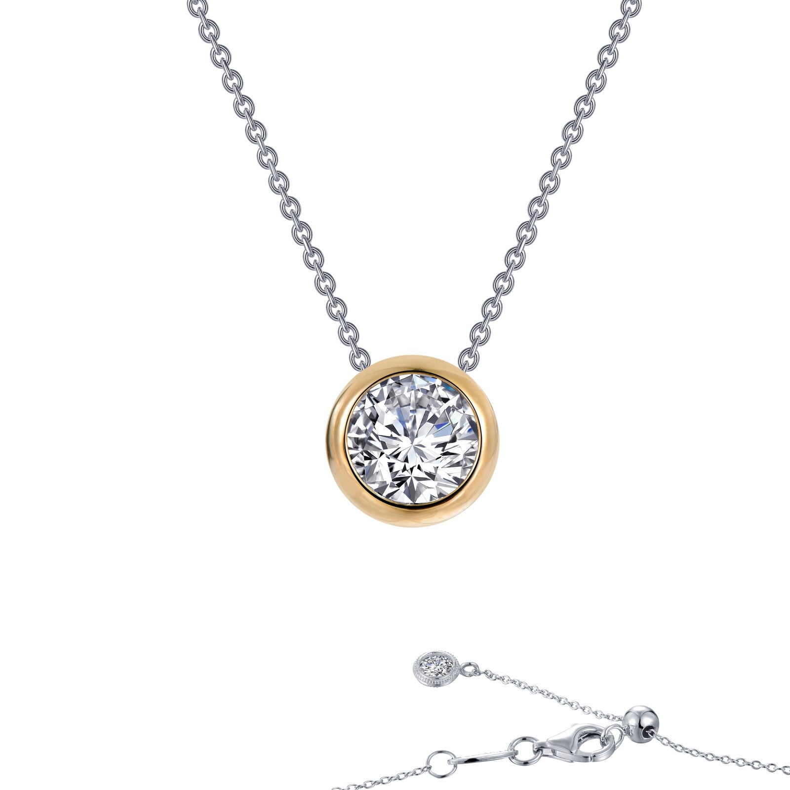 Lafonn Simulated Diamond Bezel Solitaire Slider Necklace N0130CLT18