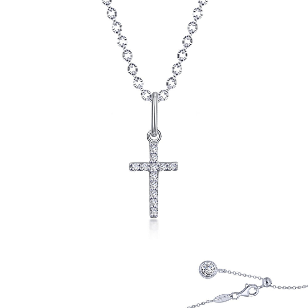 Lafonn Simulated Diamond 0.40ct Mini Cross Necklace N0237CLP