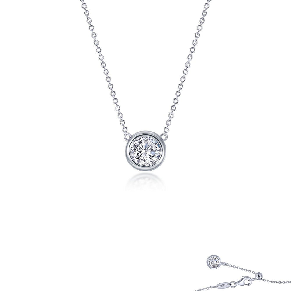 Lafonn Simulated Diamond 0.45ct Bezel Set Solitaire Necklace N0290CLP