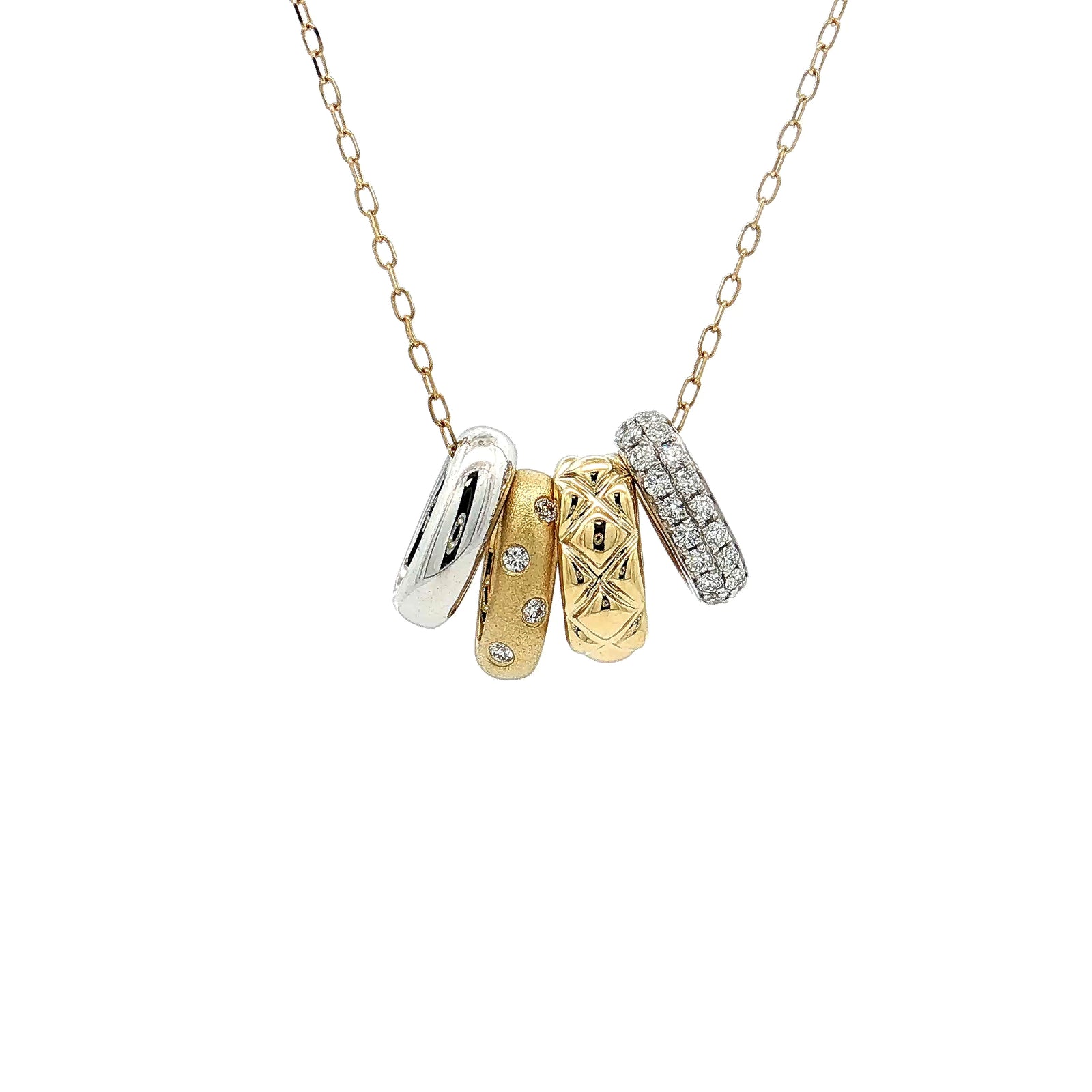 A. Jaffe 14K Yellow & White Gold 0.44cttw. Diamond Multi Pendant Necklace