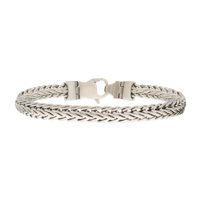 6mm Stainless Steel Brushed Matte Finish Double Diamond Cut Spiga Chain 8.0" Bracelet NSTC2307-8