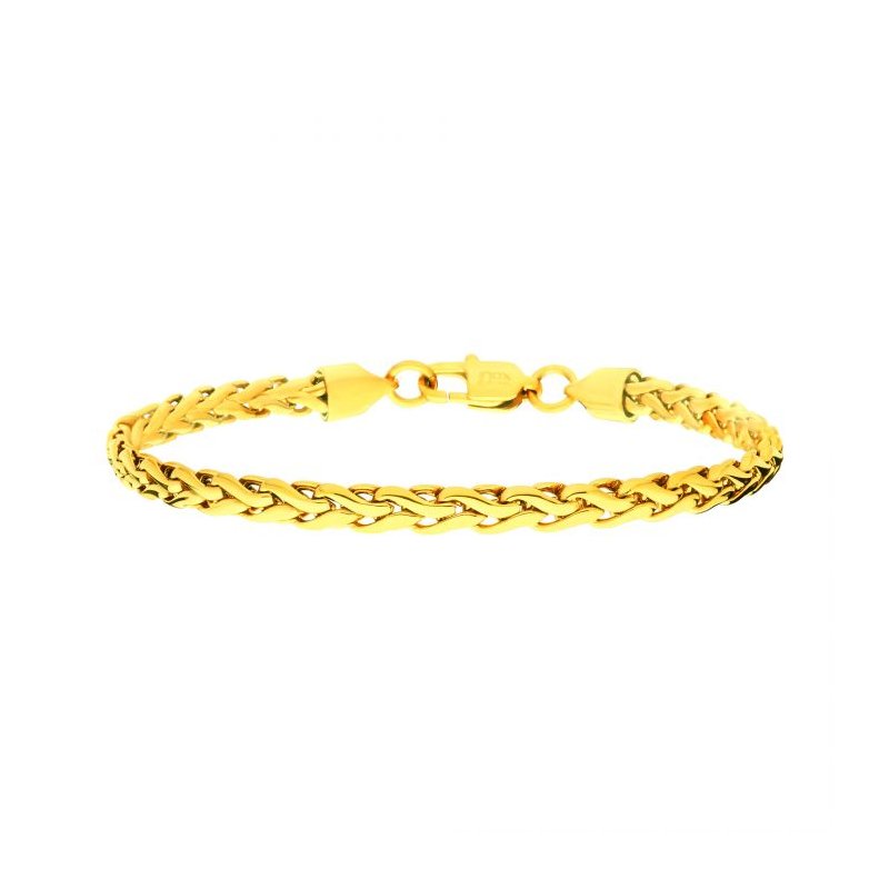 5mm 18K Gold Plated Stainless Steel High Polish Spiga Chain 8.0" Bracelet NSTC2405GP-800