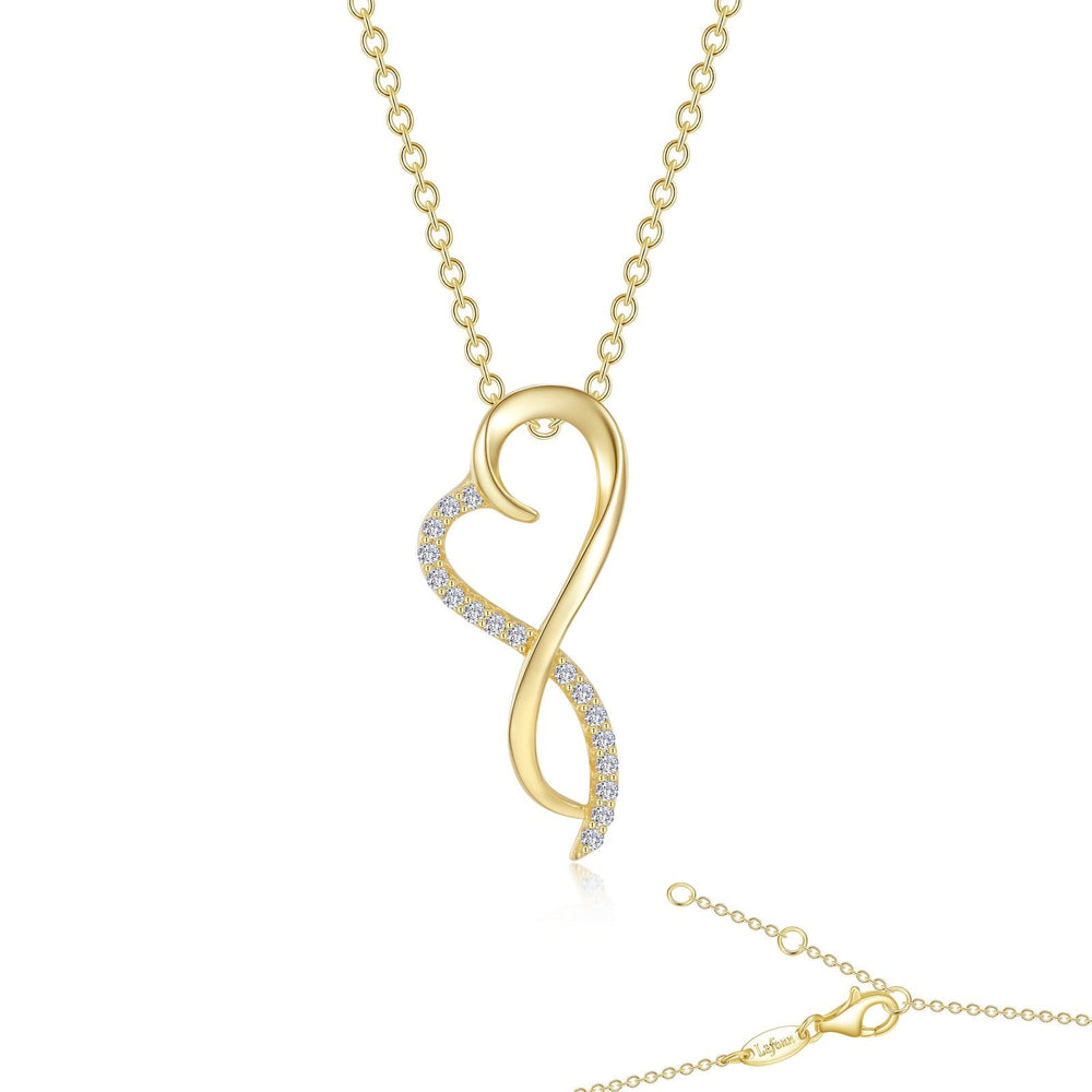 Lafonn Simulated Diamond Infinity Heart Pendant Necklace P0151CLG