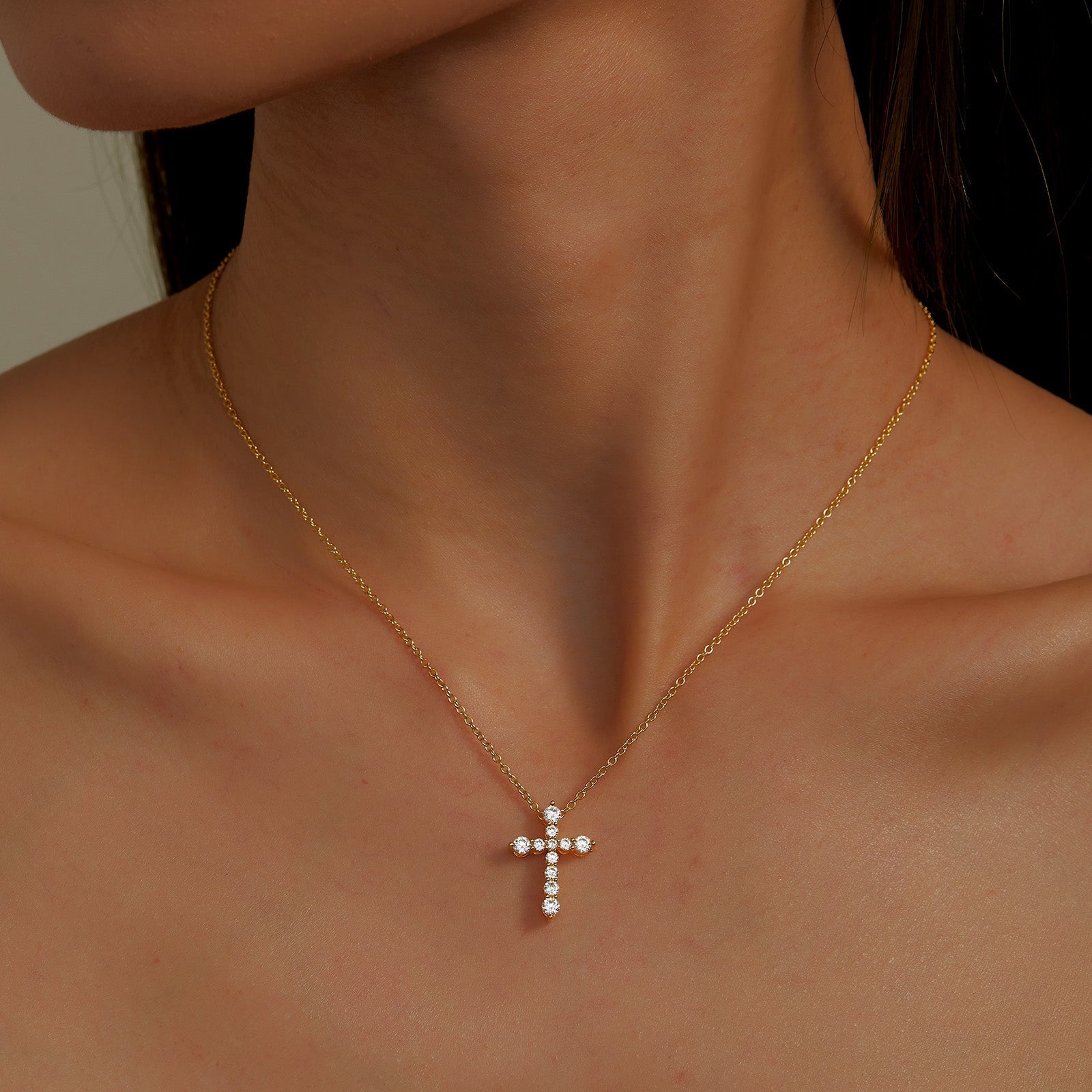 Lafonn Simulated Diamond 0.67cttw. Cross Pendant Necklace P0207CLG18
