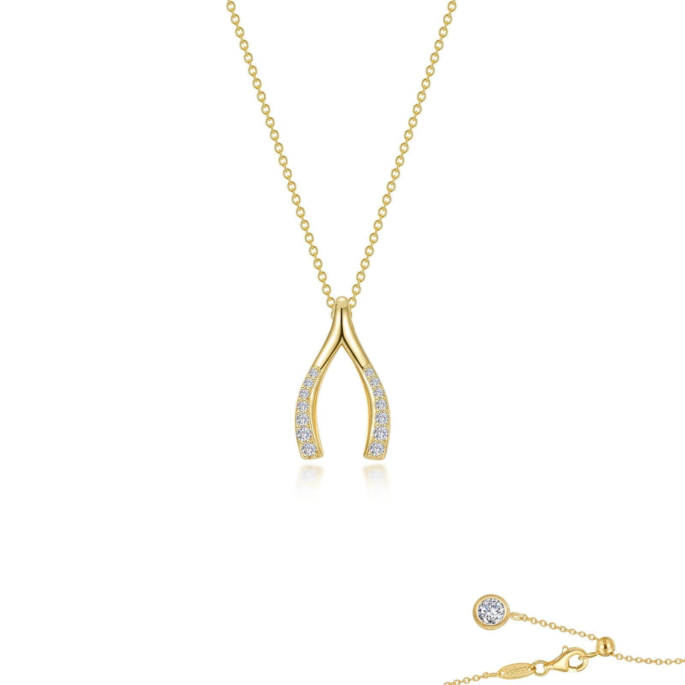 Lafonn Simulated Diamond Pave Wishbone Necklace P0291CLG