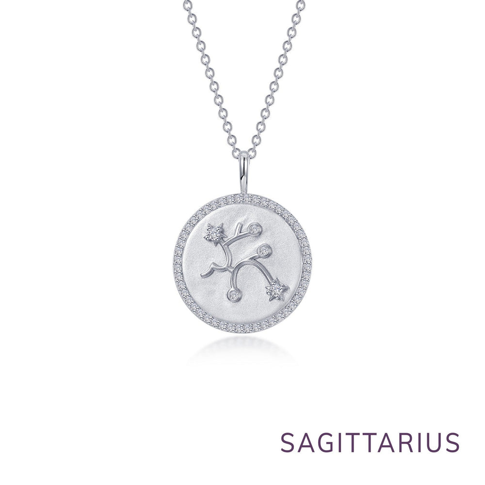 Lafonn Simulated Diamond Zodiac Constellation Coin Necklace - Sagittarius P0303CLP20