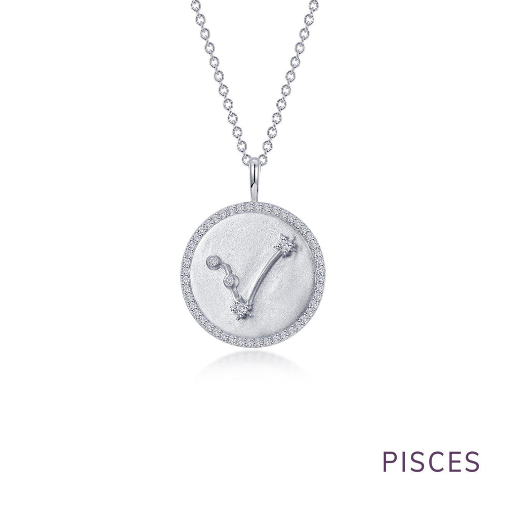 Lafonn Simulated Diamond Zodiac Constellation Coin Necklace - Pisces P0307CLP20