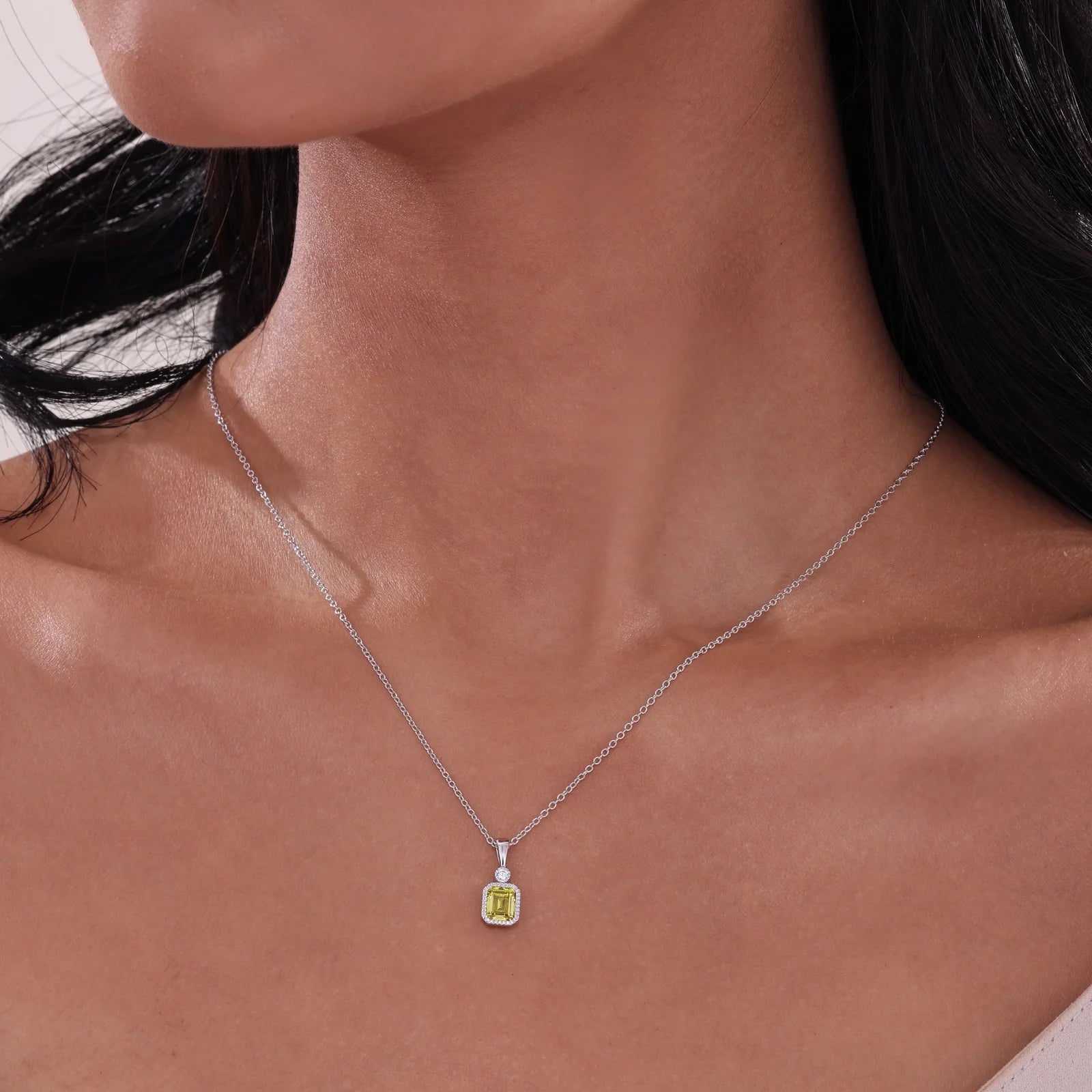 Lafonn Simulated Diamond & Canary Drop Necklace P0314CAP20