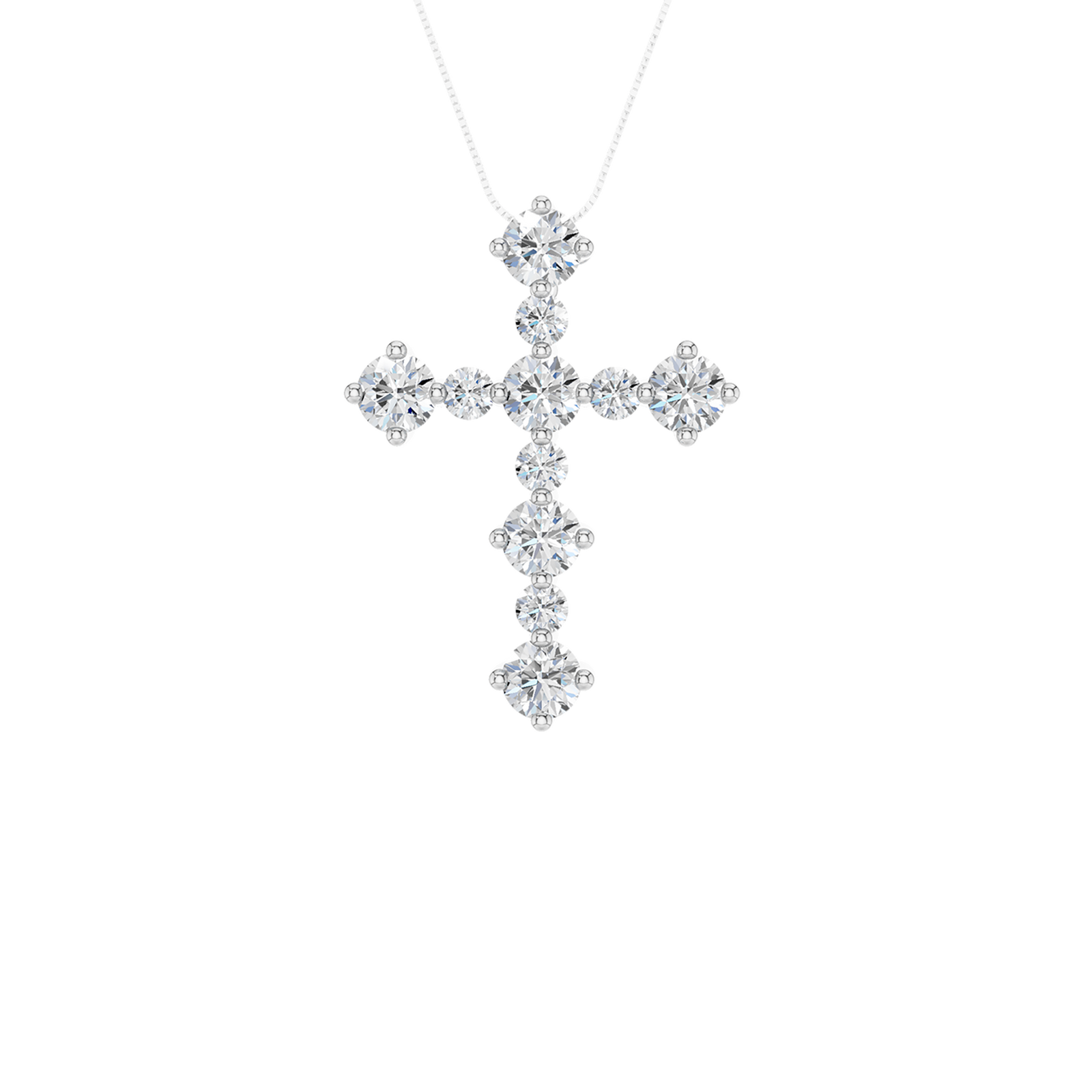 14K White Gold 0.75 ctw Lab Grown Diamond Cross Pendant