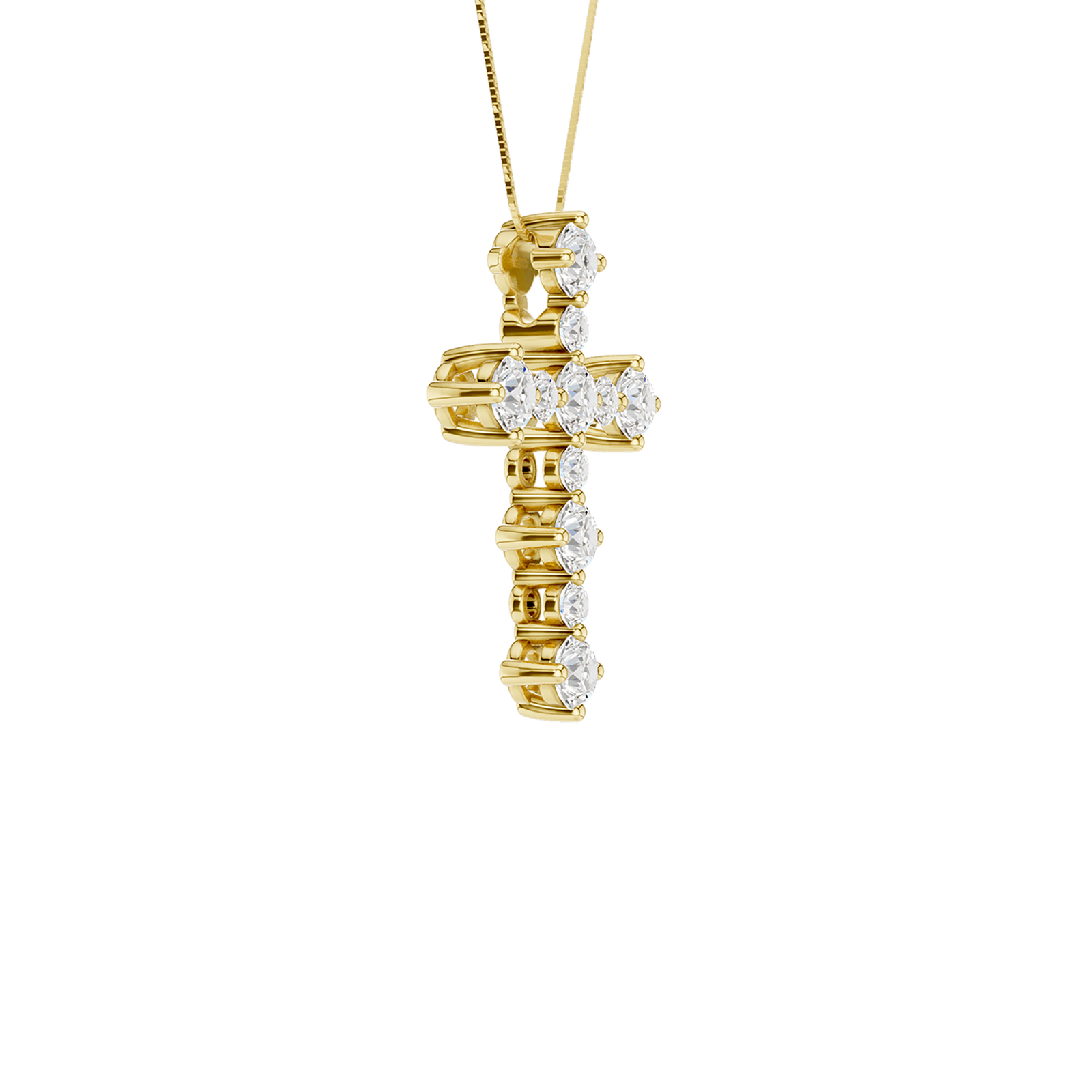 14K Yellow Gold 0.75 ctw Lab Grown Diamond Cross Pendant