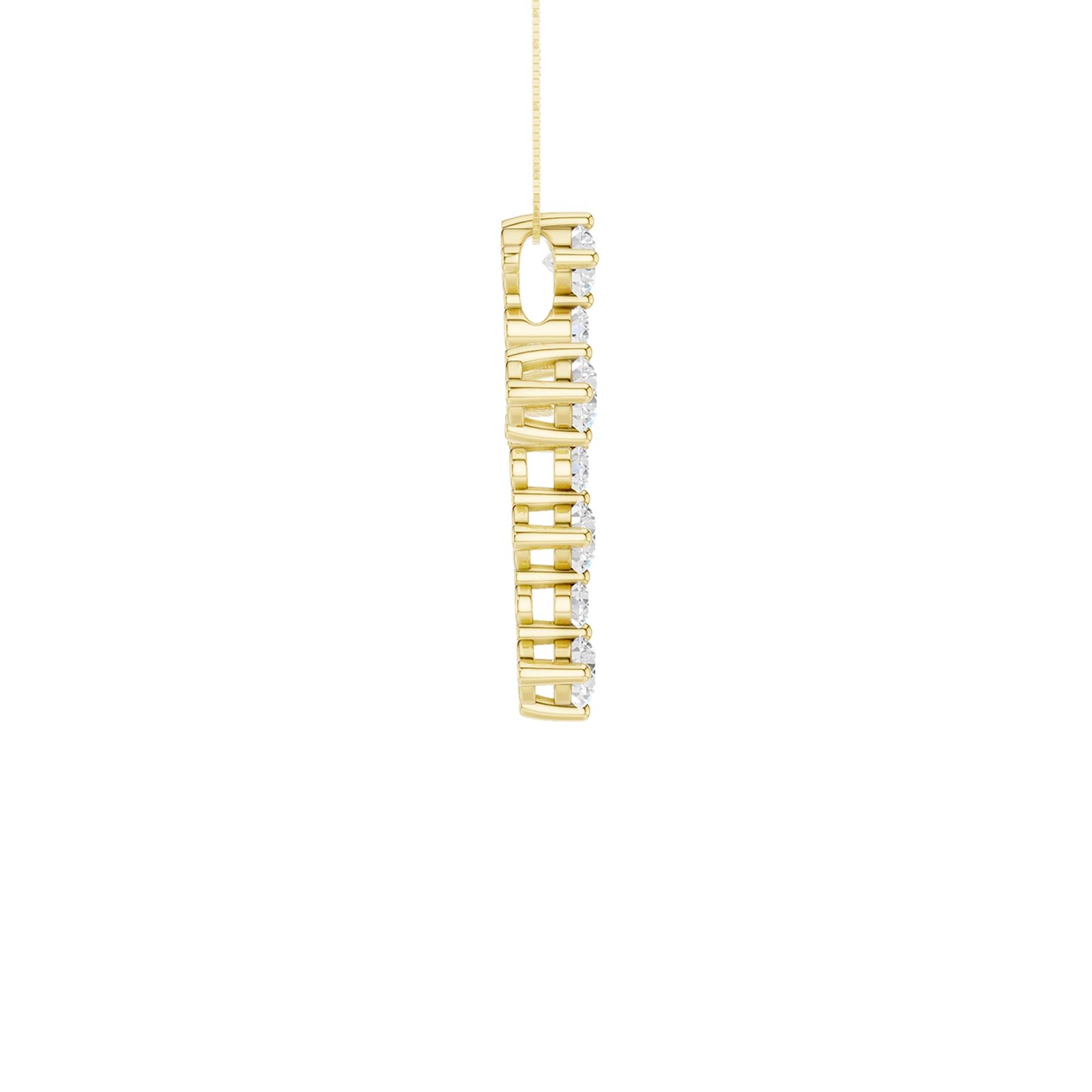 14K Yellow Gold 0.75 ctw Lab Grown Diamond Cross Pendant