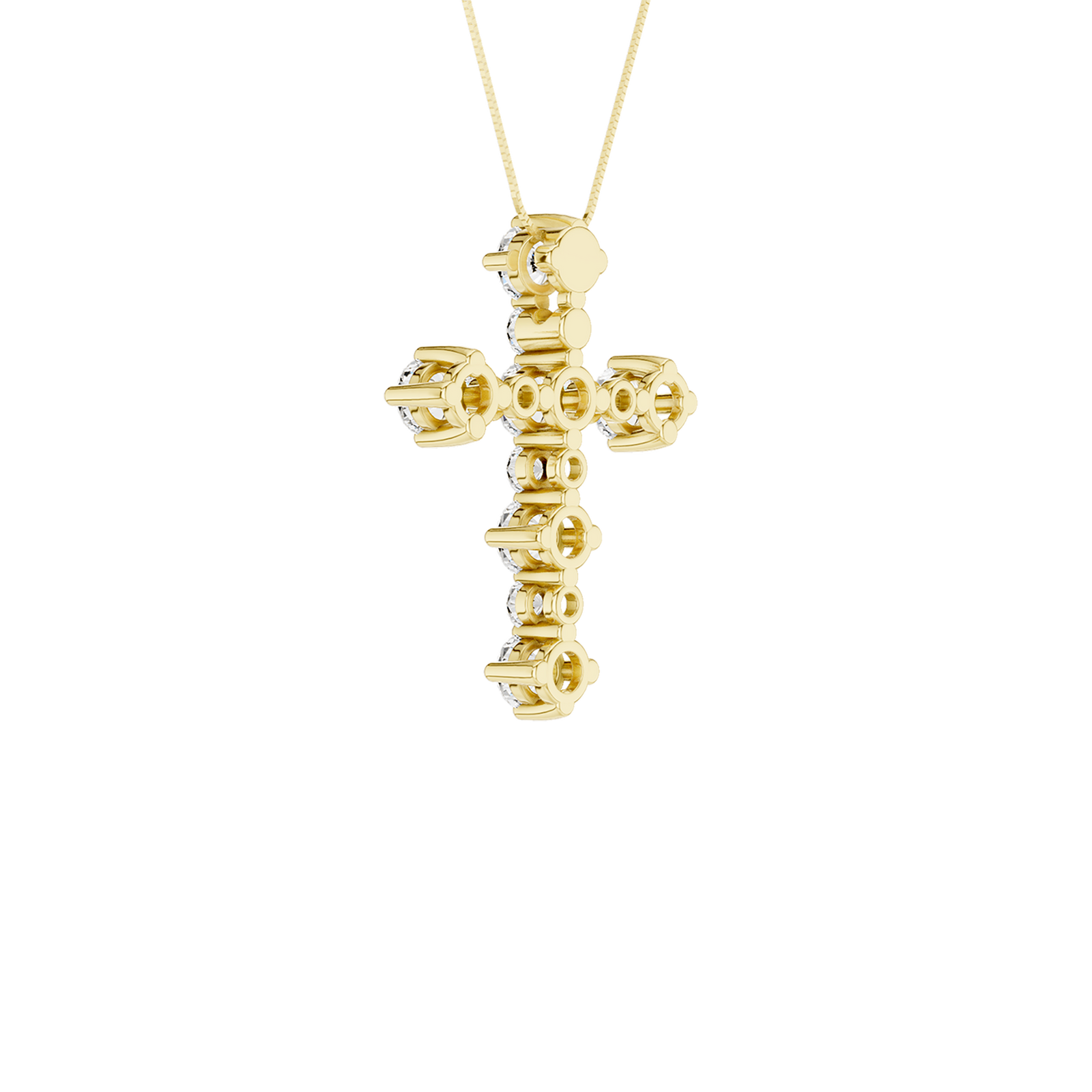 14K Yellow Gold 0.75 ctw Lab Grown Diamond Cross Pendant