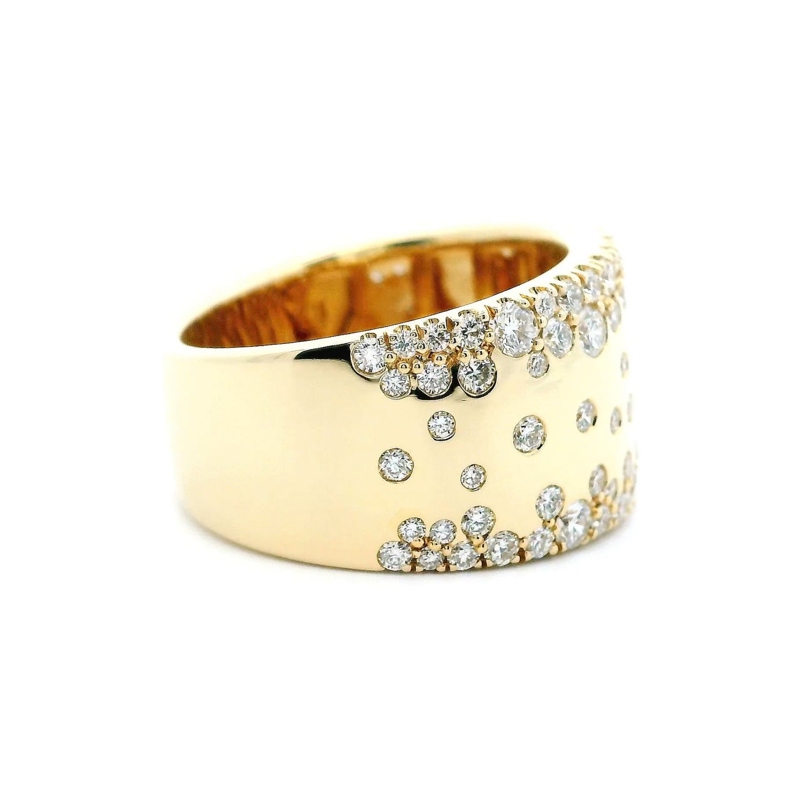 14K Yellow Gold 1.48cttw. Diamond Scattered Design Fashion Ring