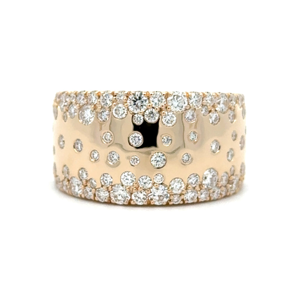 14K Yellow Gold 1.48cttw. Diamond Scattered Design Fashion Ring