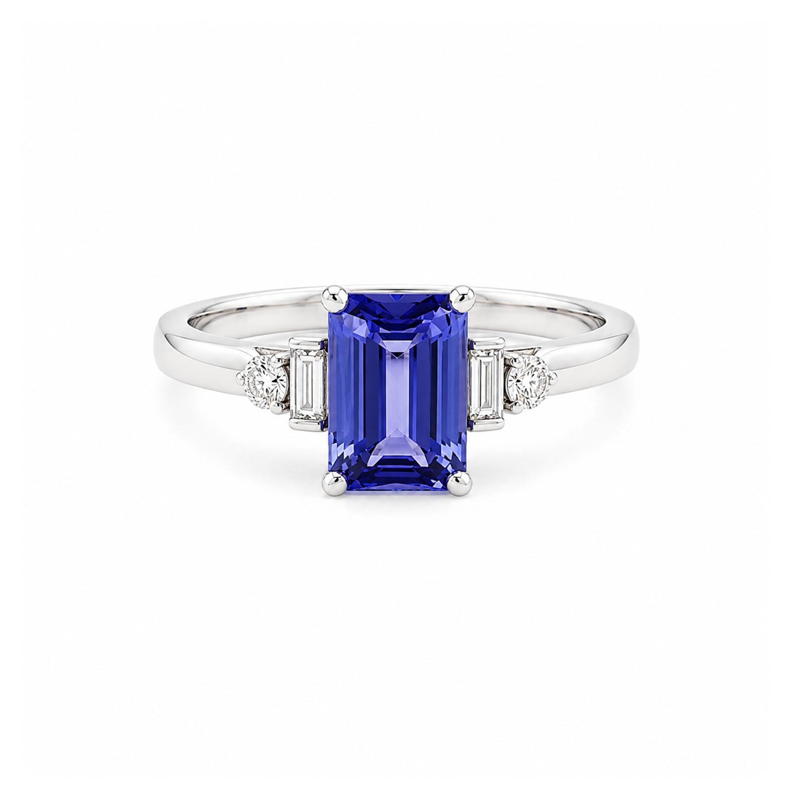 14K White Gold 1.11ct. Tanzanite & Diamond Fashion Ring