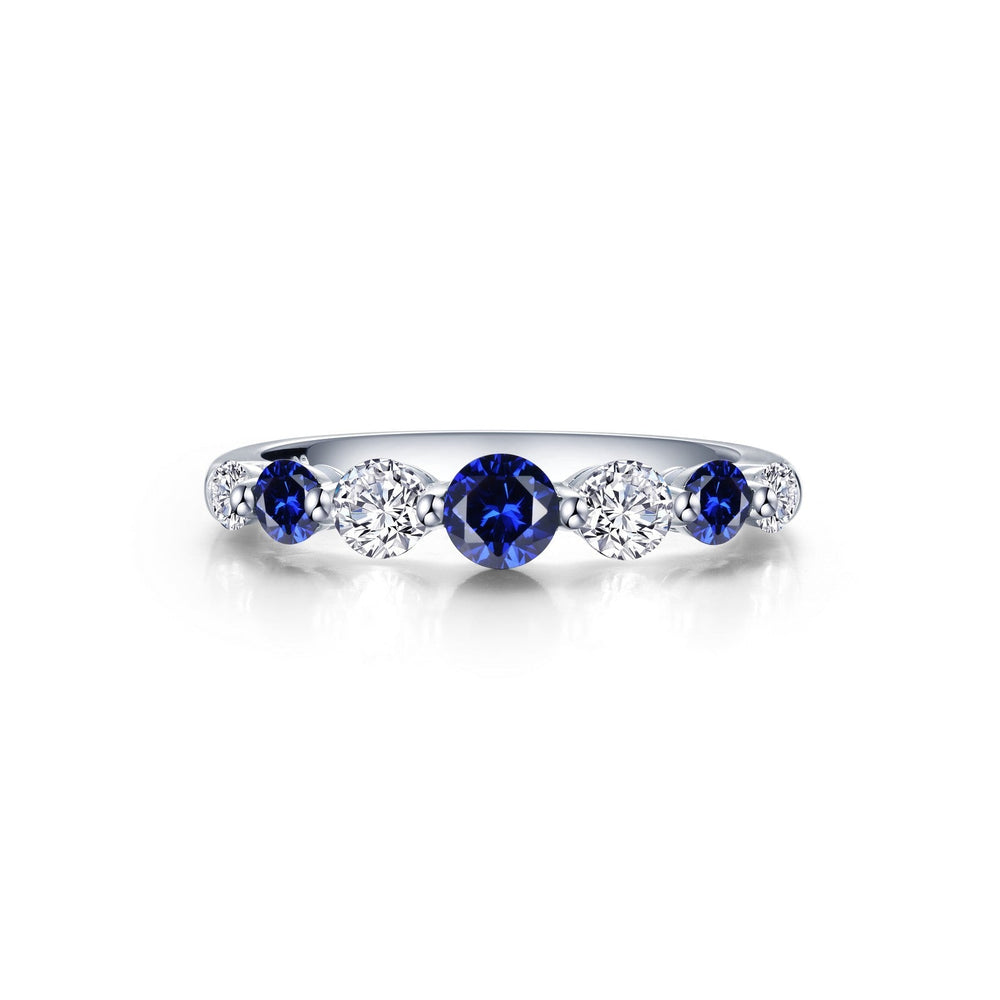 Lafonn Simulated Diamond & Fancy Lab Grown Blue Sapphire Half Eternity Ring SYR021SP