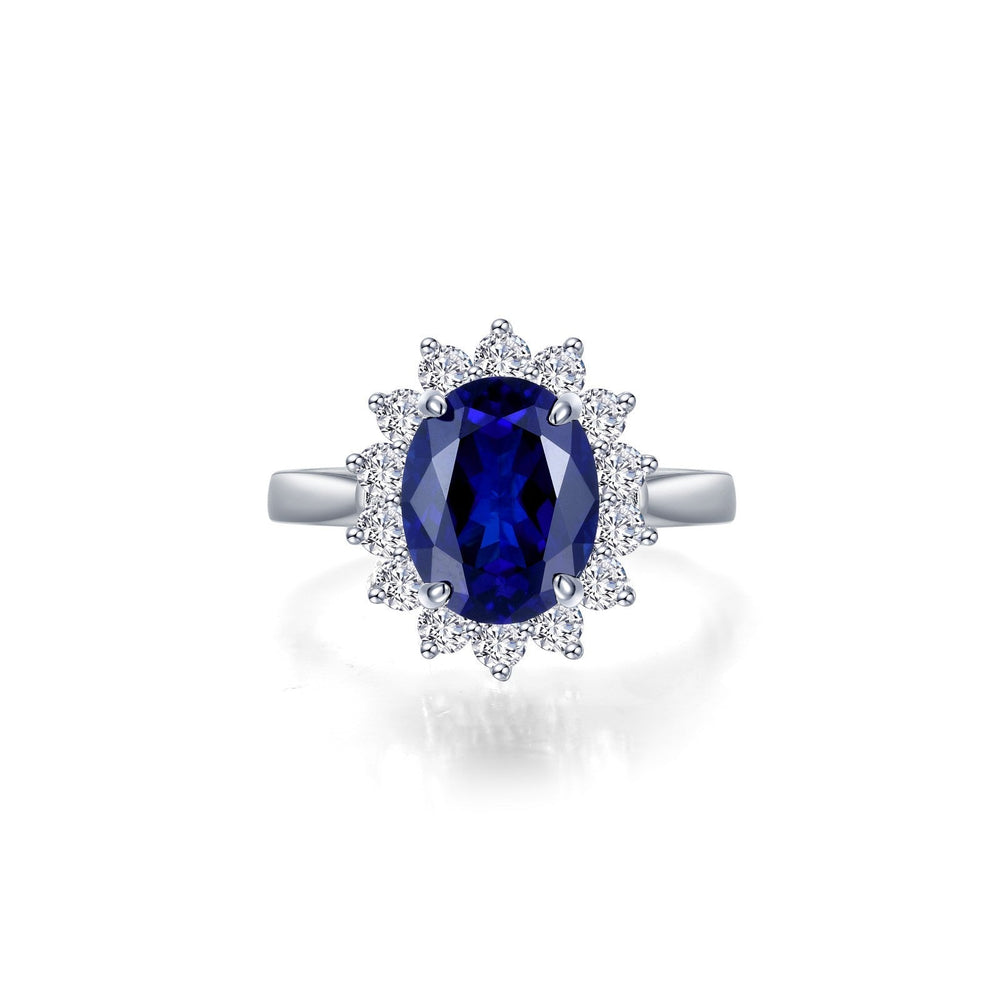 Lafonn Simulated Diamond & Fancy Lab Grown Blue Sapphire Halo Fashion Ring SYR022SP