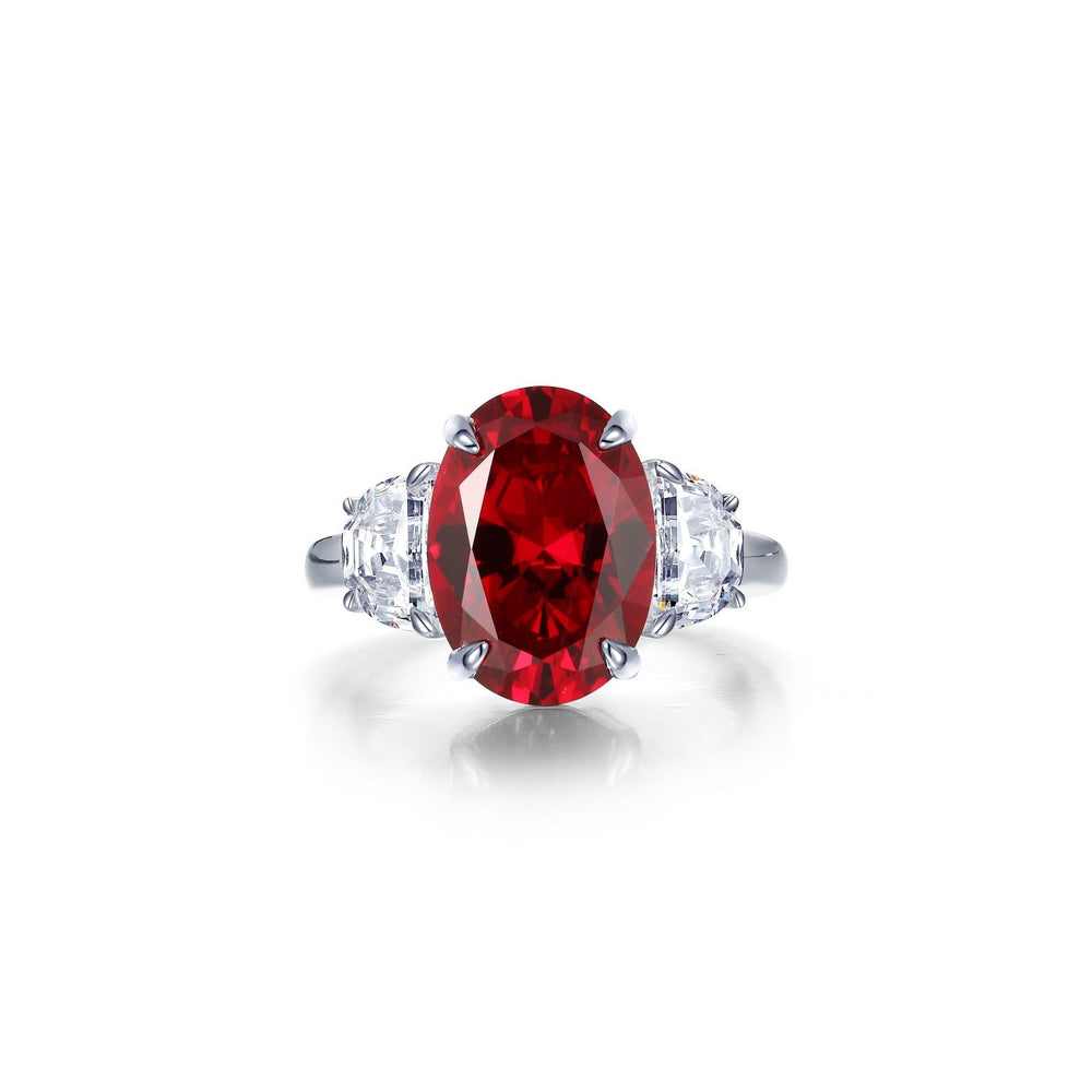 Lafonn Simulated Diamond & Fancy Lab Grown Ruby Three Stone Ring SYR024RP