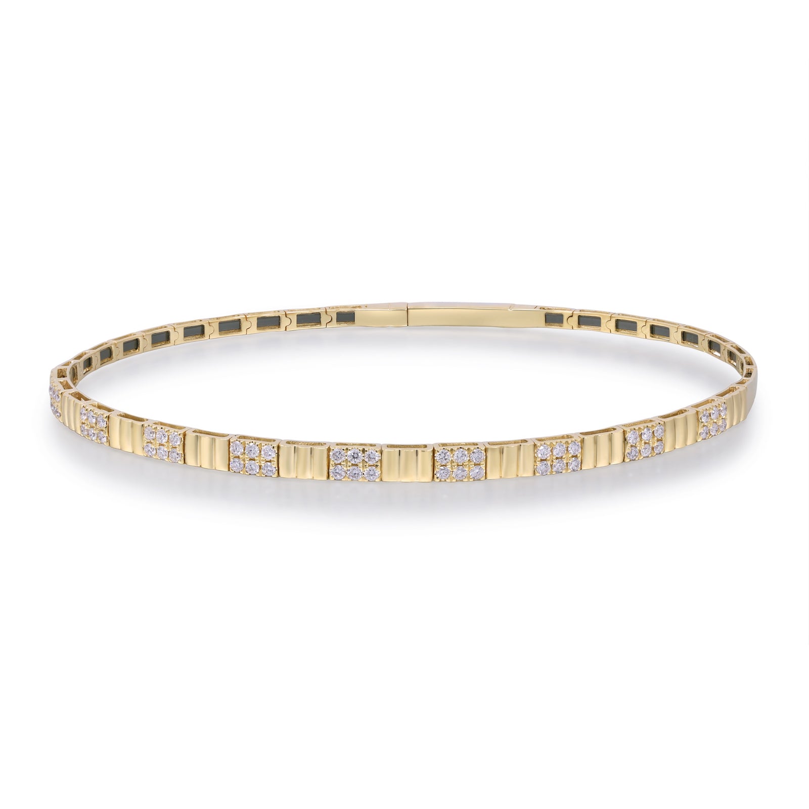 14K Yellow Gold 0.47cttw. Diamond Flexible Bangle Bracelet