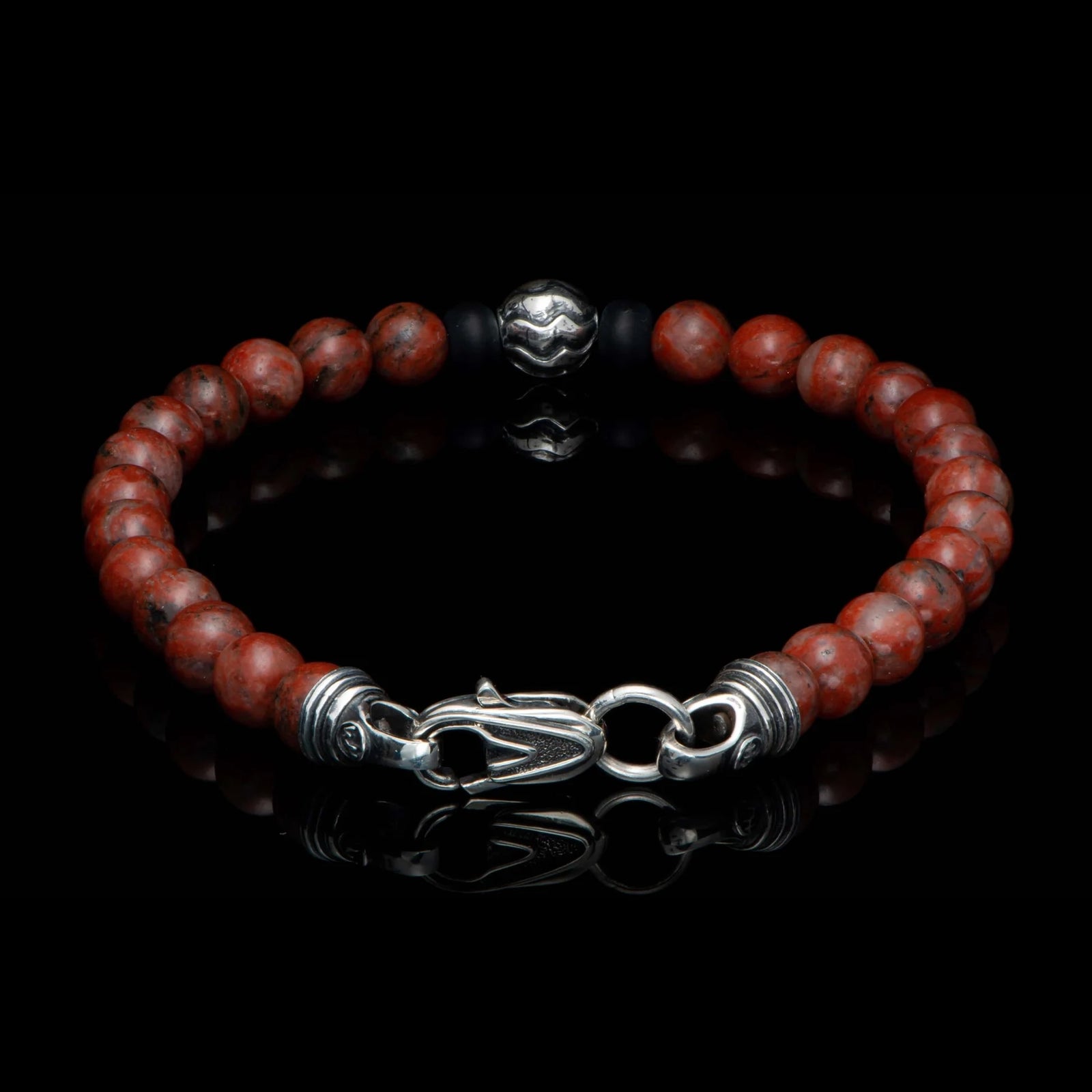 William Henry Brookings Red Sesame Jasper Beaded Bracelet