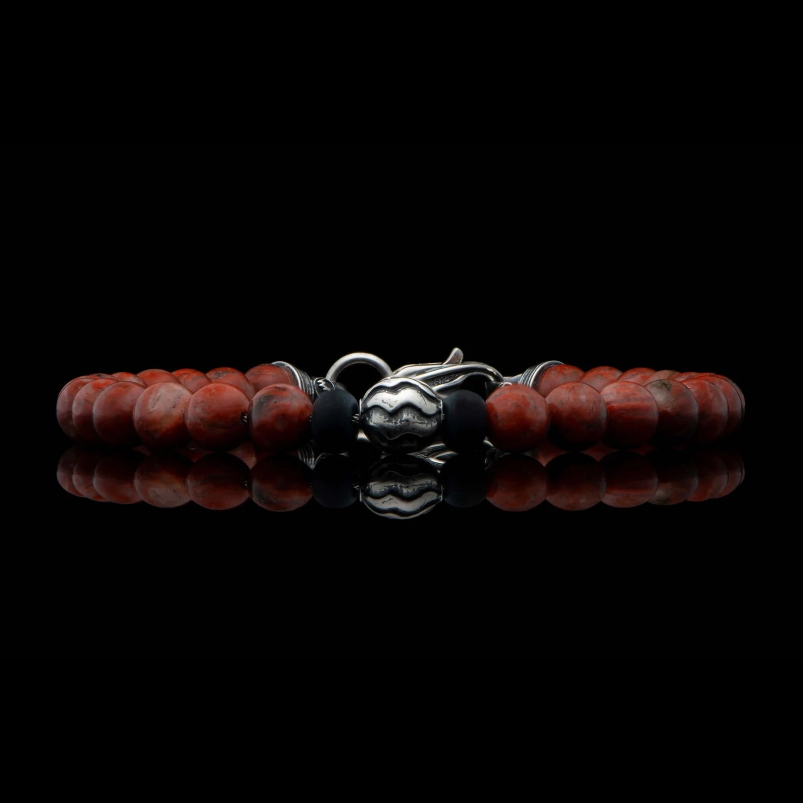 William Henry Brookings Red Sesame Jasper Beaded Bracelet
